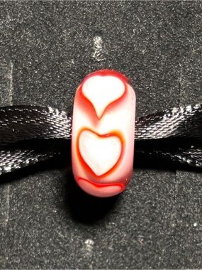 Trollbeads Asian Hearts Bead glass and Sterling charm